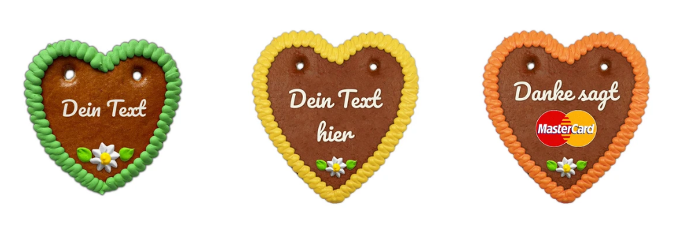 Lebkuchenherz mit Logo als Werbegeschenk