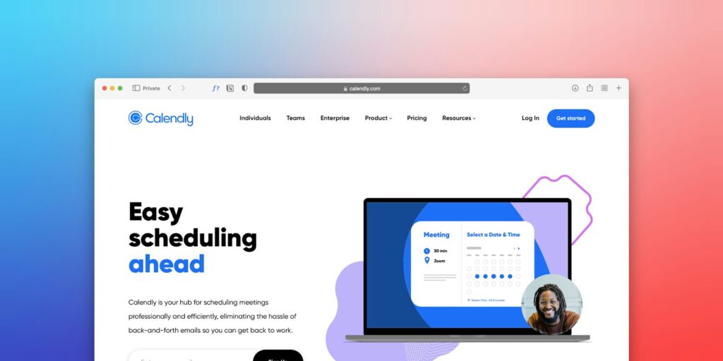 Computerbildschirm mit geöffneter Webseite als Beispiel für eine Landing Page